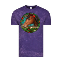 Cloud Purple Western Horse Christmas Vintage Tee - RanaPortraitStore