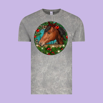 Western Horse Christmas Vintage Tee Designed By Ranaportraitstore