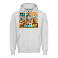 Dove Grey Hello Fall Rabbit Zipper Hoodie - LillyAllenDesigns