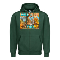 Sports Green Hello Fall Rabbit Zipper Hoodie - LillyAllenDesigns