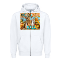 White Hello Fall Rabbit Zipper Hoodie - LillyAllenDesigns