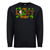 Black st patricks one lucky heifer baby cow Premium Sweatshirt - Artiststas