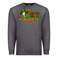 Charcoal Heather st patricks one lucky heifer baby cow Premium Sweatshirt - Artiststas