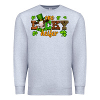 Heather Grey st patricks one lucky heifer baby cow Premium Sweatshirt - Artiststas