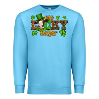 Ocean Blue st patricks one lucky heifer baby cow Premium Sweatshirt - Artiststas