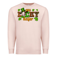 Pale Pink st patricks one lucky heifer baby cow Premium Sweatshirt - Artiststas