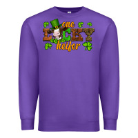 Purple st patricks one lucky heifer baby cow Premium Sweatshirt - Artiststas