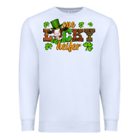 White st patricks one lucky heifer baby cow Premium Sweatshirt - Artiststas