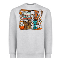 Heather Grey Fall Autumn Leopard Mini Heavyweight Sweatshirt - LillyAllenDesigns