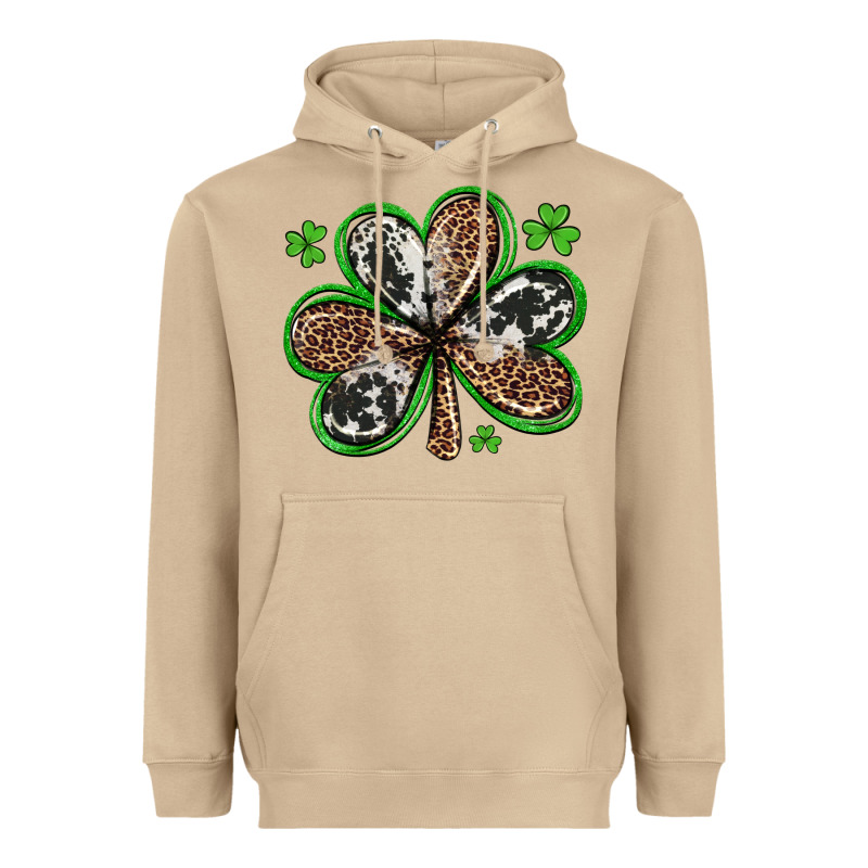 Western St Patricks Day Shamrocks Heavyweight Hoodie by Artiststas | Teevron