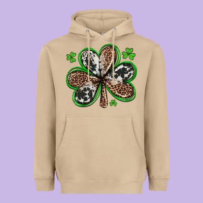Western St Patricks Day Shamrocks Heavyweight Hoodie Designed By Artiststas