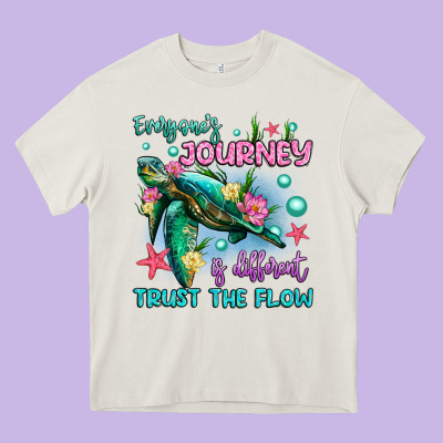 Everyone's Journey Is Different Trust The Flow Heavy Core Tee Designed By Artiststas