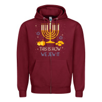 Burgundy this is how we jew it funny jewish ugly hanukkah christmas Zipper Hoodie - minhPixels