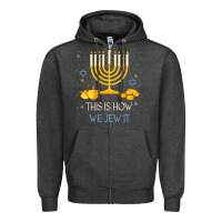 Charcoal Heather this is how we jew it funny jewish ugly hanukkah christmas Zipper Hoodie - minhPixels