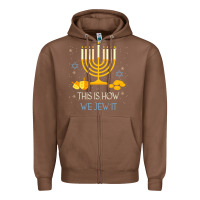 Chestnut this is how we jew it funny jewish ugly hanukkah christmas Zipper Hoodie - minhPixels