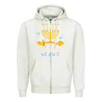 Oatmeal Heather this is how we jew it funny jewish ugly hanukkah christmas Zipper Hoodie - minhPixels