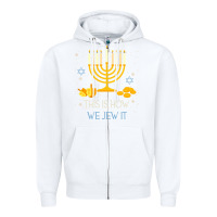 White this is how we jew it funny jewish ugly hanukkah christmas Zipper Hoodie - minhPixels