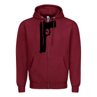 Burgundy THE SOPRANOS GUN Zipper Hoodie - minhPixels