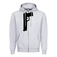 Heather Grey THE SOPRANOS GUN Zipper Hoodie - minhPixels