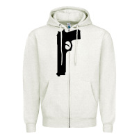 Oatmeal Heather THE SOPRANOS GUN Zipper Hoodie - minhPixels