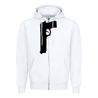 White THE SOPRANOS GUN Zipper Hoodie - minhPixels