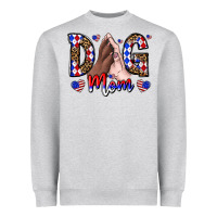 Heather Grey America Dog Mama Heavyweight Sweatshirt - CowhideDigitalArt