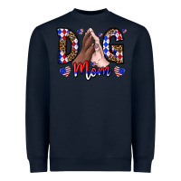 Navy America Dog Mama Heavyweight Sweatshirt - CowhideDigitalArt