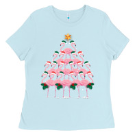 Baby Blue Christmas Tree Flamingo Ladies Tee - Bettercallsaul