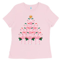 Bubblegum Pink Christmas Tree Flamingo Ladies Tee - Bettercallsaul