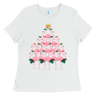 White Christmas Tree Flamingo Ladies Tee - Bettercallsaul