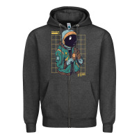Charcoal Heather astronaut space travel retro aesthetic streetwear t shirt Zipper Hoodie - minhPixels