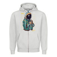 Dove Grey astronaut space travel retro aesthetic streetwear t shirt Zipper Hoodie - minhPixels