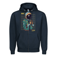 Navy astronaut space travel retro aesthetic streetwear t shirt Zipper Hoodie - minhPixels