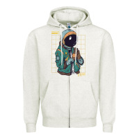Oatmeal Heather astronaut space travel retro aesthetic streetwear t shirt Zipper Hoodie - minhPixels