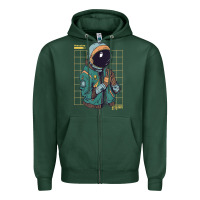 Sports Green astronaut space travel retro aesthetic streetwear t shirt Zipper Hoodie - minhPixels