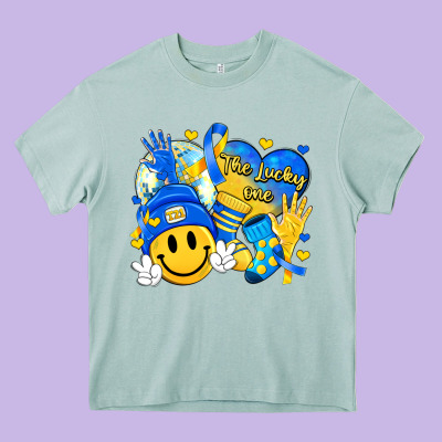 Retro Disco Ball The Lucky Few Smile Face Heavy Core Tee Designed By Artiststas