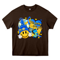 Chocolate Brown retro disco ball the lucky few smile face Heavy Core Tee - Artiststas