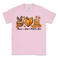 Bubblegum Pink Peace Love Pumpkin Spice Classic Tee - texasbilliewilder