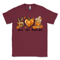 Burgundy Peace Love Pumpkin Spice Classic Tee - texasbilliewilder