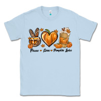 Dusty Blue Peace Love Pumpkin Spice Classic Tee - texasbilliewilder