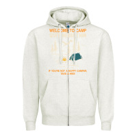 Oatmeal Heather welcome to camp quitcherbitchin camping camp quitcherbitchin Zipper Hoodie - minhPixels