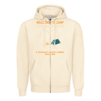 Sandshell welcome to camp quitcherbitchin camping camp quitcherbitchin Zipper Hoodie - minhPixels
