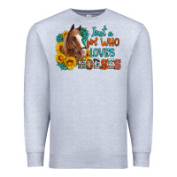 Heather Grey just a girl who loves horses Premium Sweatshirt - Artiststas