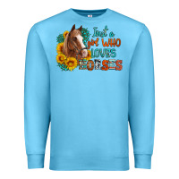 Ocean Blue just a girl who loves horses Premium Sweatshirt - Artiststas