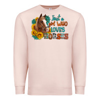 Pale Pink just a girl who loves horses Premium Sweatshirt - Artiststas
