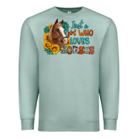 Seafoam just a girl who loves horses Premium Sweatshirt - Artiststas