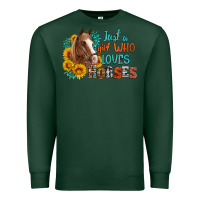 Sports Green just a girl who loves horses Premium Sweatshirt - Artiststas