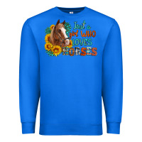 True Royal just a girl who loves horses Premium Sweatshirt - Artiststas