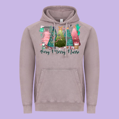 Verry Merry Nurse Vintage Hoodie Designed By Cowgirlartshop