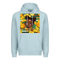 Blue Mist juneteenth afro girl seamless pattern Premium Hoodie - BundleAndBundleShop